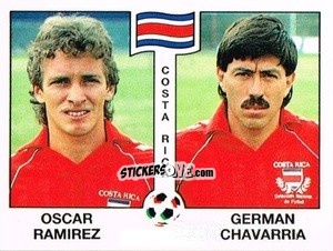 Figurina Oscar Ramirez / German Chavarria - Campeonato De Futebol Mundial 1990 n. 188 - Panini