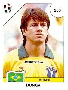 Figurina Dunga - Campeonato De Futebol Mundial 1990 n. 203 - Panini