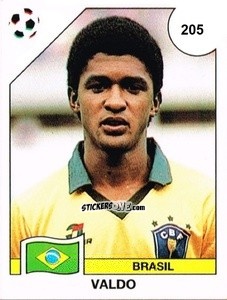 Figurina Valdo - Campeonato De Futebol Mundial 1990 n. 205 - Panini