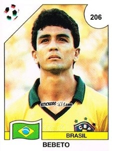Figurina Bebeto - Campeonato De Futebol Mundial 1990 n. 206 - Panini