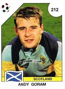 Figurina Andy Goram - Campeonato De Futebol Mundial 1990 n. 212 - Panini