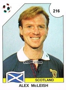 Cromo Alex McLeish - Campeonato De Futebol Mundial 1990 n. 216 - Panini