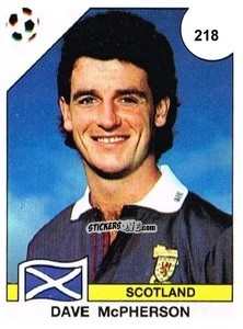 Figurina Dave McPherson - Campeonato De Futebol Mundial 1990 n. 218 - Panini