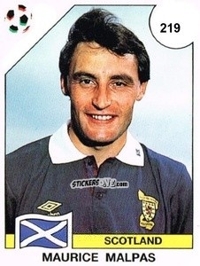 Figurina Maurice Malpas - Campeonato De Futebol Mundial 1990 n. 219 - Panini