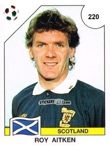 Cromo Roy Aitken - Campeonato De Futebol Mundial 1990 n. 220 - Panini