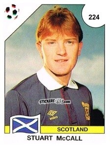 Cromo Stuard McCall - Campeonato De Futebol Mundial 1990 n. 224 - Panini