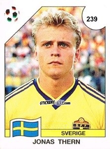 Cromo Jonas Thern - Campeonato De Futebol Mundial 1990 n. 239 - Panini