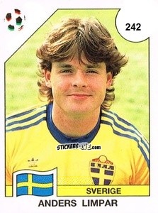 Figurina Anders Limpar - Campeonato De Futebol Mundial 1990 n. 242 - Panini