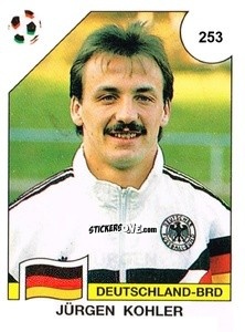 Sticker Jürgen Kohler - Campeonato De Futebol Mundial 1990 n. 253 - Panini