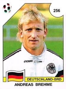 Cromo Andreas Brehme - Campeonato De Futebol Mundial 1990 n. 256 - Panini
