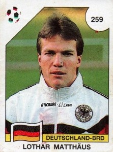 Figurina Lothar Matthäus - Campeonato De Futebol Mundial 1990 n. 259 - Panini