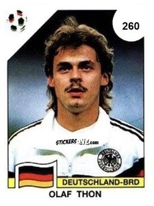 Sticker Olaf Thon - Campeonato De Futebol Mundial 1990 n. 260 - Panini