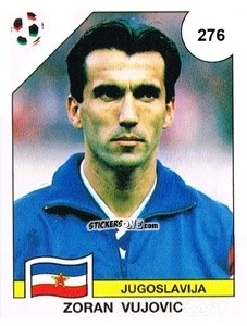 Figurina Zoran Vujovic - Campeonato De Futebol Mundial 1990 n. 276 - Panini