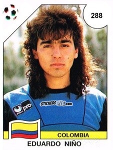 Cromo Eduardo Niño - Campeonato De Futebol Mundial 1990 n. 288 - Panini