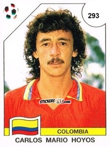 Cromo Carlos Mario Hoyos - Campeonato De Futebol Mundial 1990 n. 293 - Panini