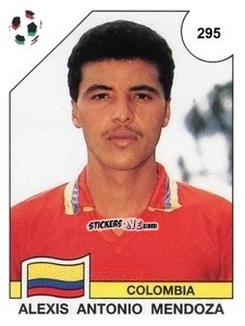 Cromo Alexis Antonio Mendoza - Campeonato De Futebol Mundial 1990 n. 295 - Panini