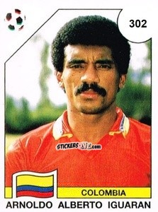 Cromo Arnoldo Alberto Iguaran - Campeonato De Futebol Mundial 1990 n. 302 - Panini