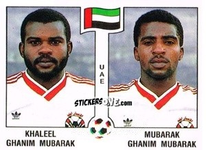 Figurina Khaleel Ghanim Mubarak / Mubarak Ghanim Mubarak - Campeonato De Futebol Mundial 1990 n. 309 - Panini