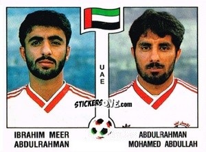 Figurina Ibrahim Meer Abdulrahman / Abbulrahman Mohamed Abdullah - Campeonato De Futebol Mundial 1990 n. 310 - Panini