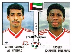 Figurina Abdulrahman Al Haddad / Nasser Khamees Mubarak - Campeonato De Futebol Mundial 1990 n. 311 - Panini