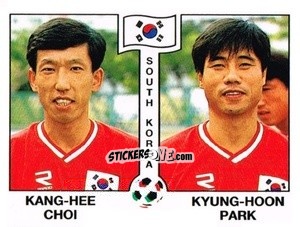 Cromo Kang-Hee Choi / Kyung-Hoon Park - Campeonato De Futebol Mundial 1990 n. 318 - Panini