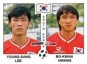 Cromo Young-Sang Lee / Bo-Kwan Hwang - Campeonato De Futebol Mundial 1990 n. 321 - Panini