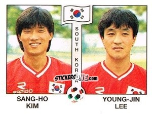 Cromo Sang-Ho Kim / Young-Jin Lee - Campeonato De Futebol Mundial 1990 n. 322 - Panini