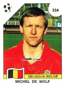 Cromo Michel De Wolf - Campeonato De Futebol Mundial 1990 n. 334 - Panini