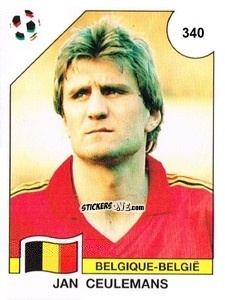 Figurina Jan Ceulemans - Campeonato De Futebol Mundial 1990 n. 340 - Panini