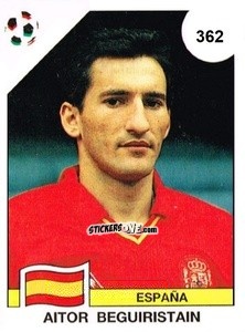 Sticker Aitor Beguiristain - Campeonato De Futebol Mundial 1990 n. 362 - Panini