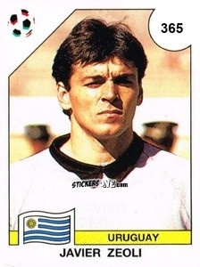 Figurina Javier Zeoli - Campeonato De Futebol Mundial 1990 n. 365 - Panini