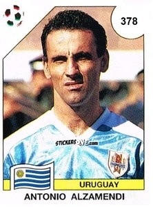 Cromo Antonio Alzamendi - Campeonato De Futebol Mundial 1990 n. 378 - Panini