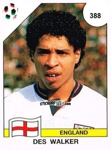 Figurina Des Walker - Campeonato De Futebol Mundial 1990 n. 388 - Panini