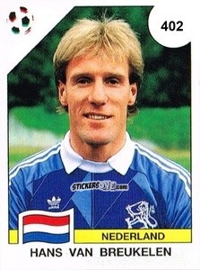 Cromo Hans Van Breukelen - Campeonato De Futebol Mundial 1990 n. 402 - Panini