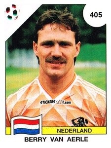 Figurina Berry Van Aerle - Campeonato De Futebol Mundial 1990 n. 405 - Panini
