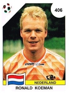 Cromo Ronald Koeman - Campeonato De Futebol Mundial 1990 n. 406 - Panini