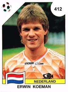 Figurina Erwin Koeman - Campeonato De Futebol Mundial 1990 n. 412 - Panini