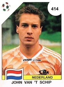 Cromo John Van 'T Schip - Campeonato De Futebol Mundial 1990 n. 414 - Panini