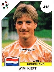 Sticker Wim Kieft - Campeonato De Futebol Mundial 1990 n. 418 - Panini