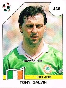 Figurina Tony Galvin - Campeonato De Futebol Mundial 1990 n. 435 - Panini