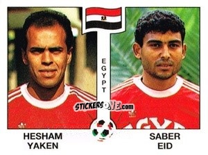 Sticker Hesham Yaken / Saber Eid - Campeonato De Futebol Mundial 1990 n. 443 - Panini