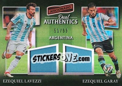 Cromo Ezequiel Lavezzi / Ezequiel Garay - Aficionado Soccer 2017 n. DA-1 - Panini