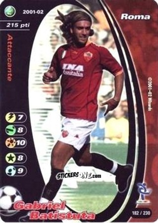 Sticker Gabriel Omar Batistuta - Football Champions Italy 2001-2002 n. 182 - Wizards of The Coast