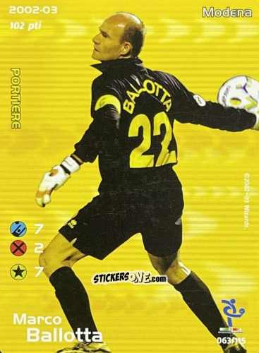 Cromo Marco Ballotta - Football Champions Italy 2002-2003 n. u63 - Wizards of The Coast