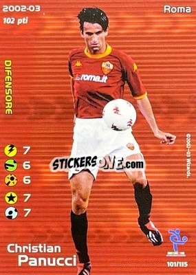 Cromo Christian Panucci - Football Champions Italy 2002-2003 n. u101 - Wizards of The Coast