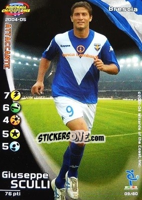 Figurina Giuseppe Sculli - Football Champions Italy 2004-2005 n. u9 - Wizards of The Coast