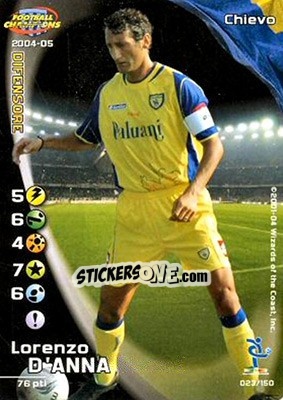 Figurina Lorenzo D'Anna - Football Champions Italy 2004-2005 n. 23 - Wizards of The Coast