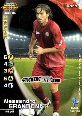 Figurina Alessandro Grandoni - Football Champions Italy 2004-2005 n. 80 - Wizards of The Coast