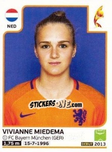Sticker Vivianne Miedema - Women's Euro 2017 The Netherlands n. 34 - Panini