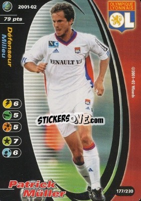 Figurina Patrick Müller - Football Champions France 2001-2002 n. 177 - Wizards of The Coast